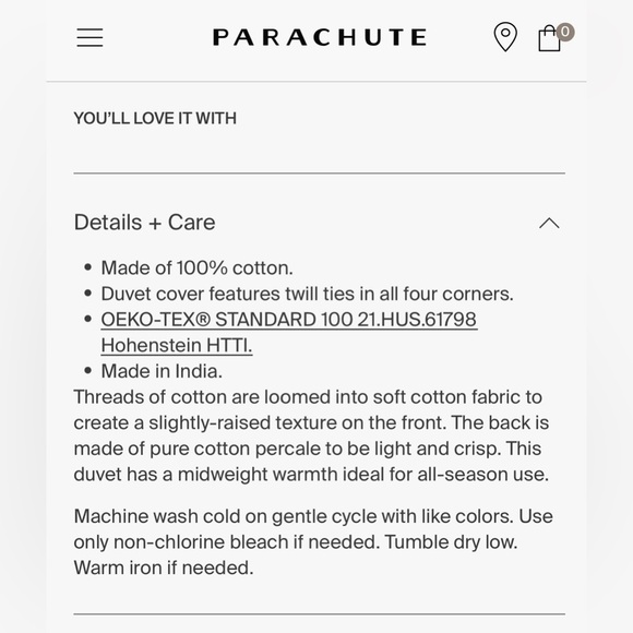 Parachute brand Lattice queen size duvet cover - Picture 4 of 4